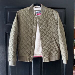Levi's Khaki Quilted Bomber Jacket